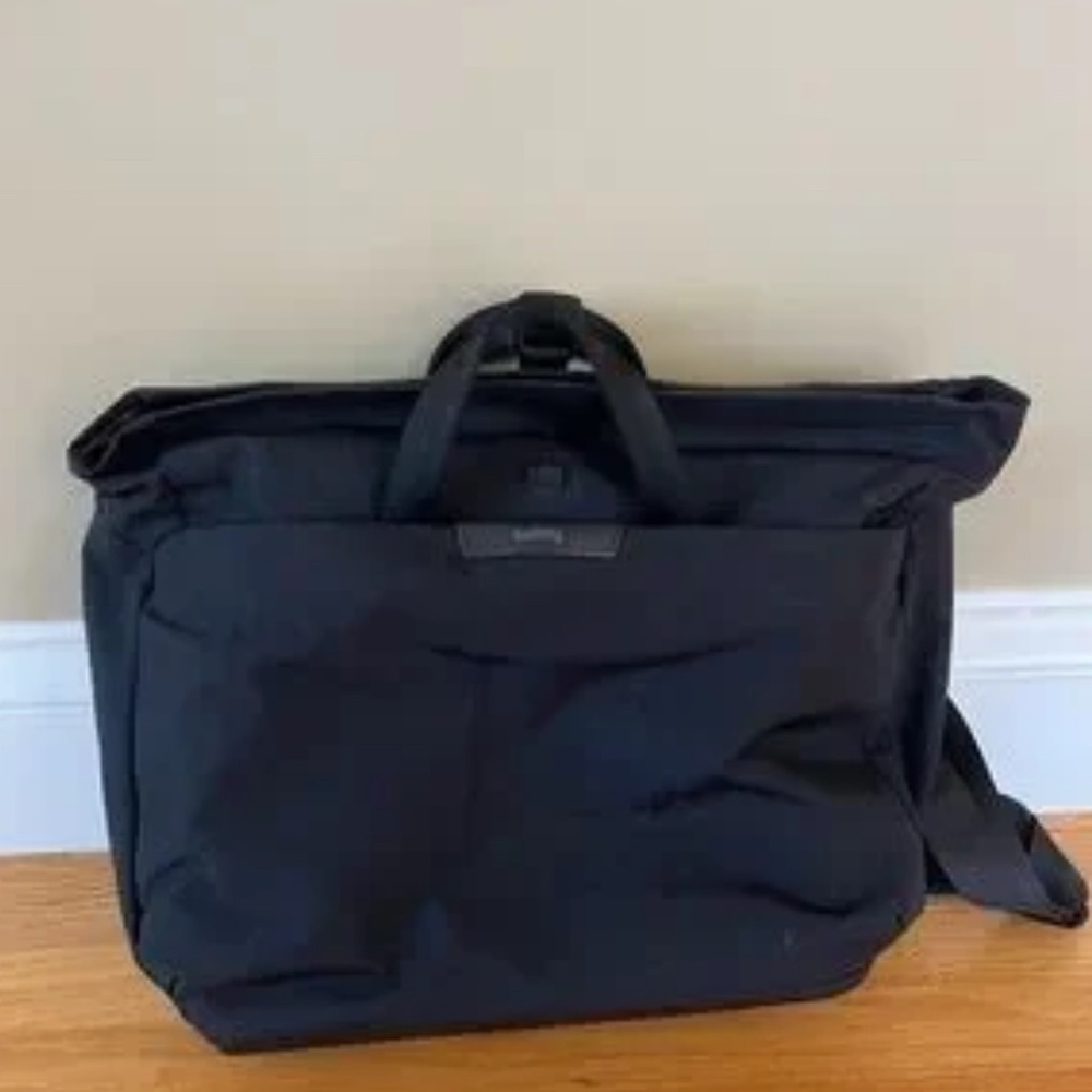 Bellroy Black Roll-Top Briefcase Messenger Bag